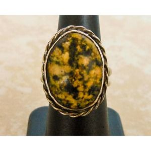 Vintage Keith James Navajo Sterling Pink Rhodonite Ring, Size 8